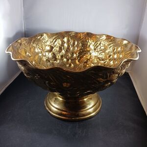 Brass Vintage Pedestal Large Bowl